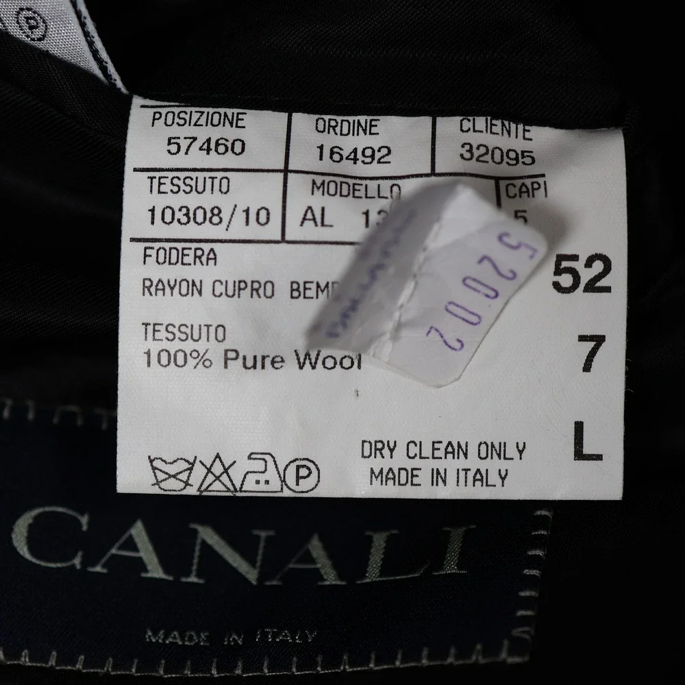 Canali Sport Coat Mens 42L Black Three Button Wool Blazer Formal Preppy Italy
